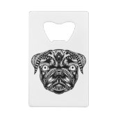 Mops Head - Mandala Design Geldbeutel Flaschenöffner (Rückseite)