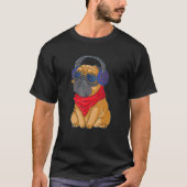 Mops-Headset-Hund T-Shirt (Vorderseite)
