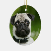 Mops Headshot Keramikornament (Rechts)