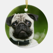 Mops Headshot Keramikornament (Vorne)