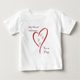Mops Heart Belongs Baby T-shirt