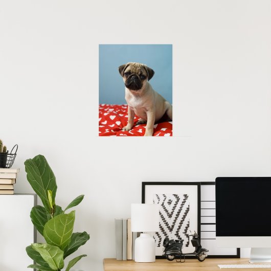 Mops Heart Puppy Poster (Heimbüro)