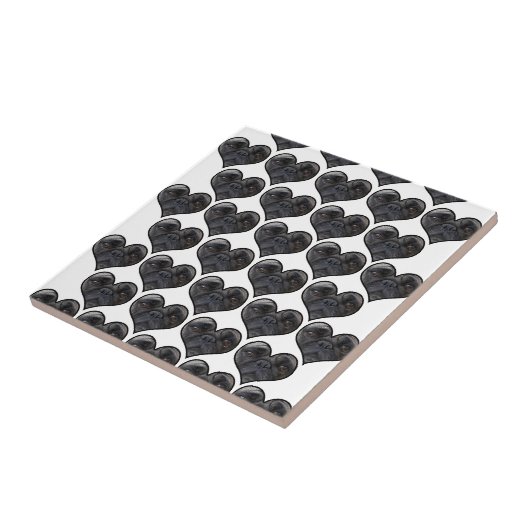 Mops Hearts Fliese (Seite)