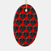 Mops Hearts Keramik Ornament (Rechts)