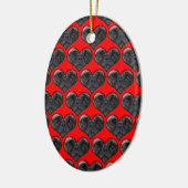 Mops Hearts Keramik Ornament (Links)