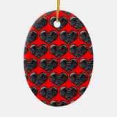 Mops Hearts Keramik Ornament (Vorne)