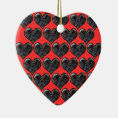 Mops Hearts Keramik Ornament (Rechts)