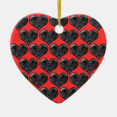 Mops Hearts Keramik Ornament (Vorne)