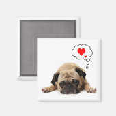 Mops Hearts Magnet (Vorderseite/Rückseite)