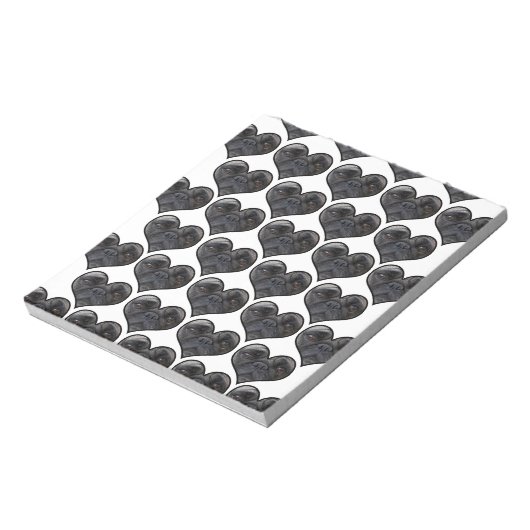 Mops Hearts Notizblock (Rotiert)