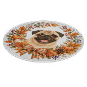 Mops Herbstkranz Schneidebrett (Ecke)