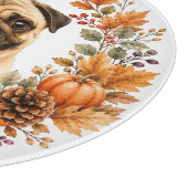 Mops Herbstkranz Schneidebrett (Ecke)