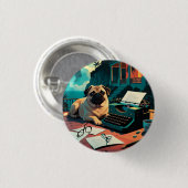 Mops-Herrchen vintage Button (Vorne & Hinten)