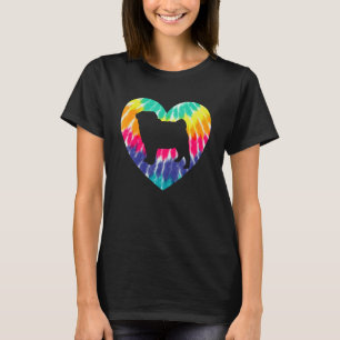 Mops-Herz mit Tie-Dye-Druck für Hunde T-Shirt