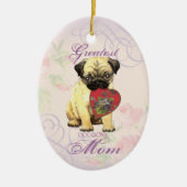 Mops Herzliche Mama Keramik Ornament (Vorne)