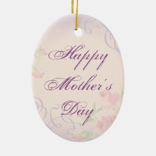 Mops Herzliche Mama Keramik Ornament (Hinten)