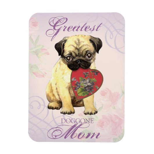 Mops Herzstück Mama Magnet (Vertikal)