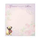 Mops Herzstück Mama Notizblock (Vorderseite)