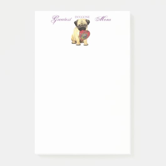 Mops Herzstück Mama Post-it Klebezettel (Vorderseite)