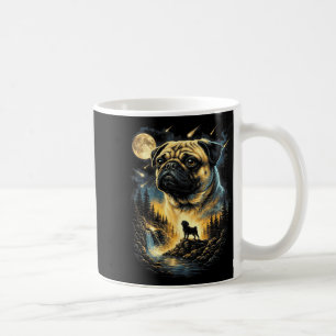 Mops heult zum Mond Vintage 90er lustiger Hund Kaffeetasse