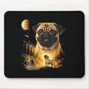 Mops heult zum Mond Vintage 90er lustiger Hund Mousepad