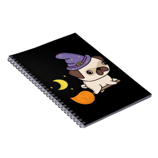 Mops-Hexe-Foto-Notizbuch Notizblock (Rechte Seite)