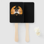 Mops Hexenhut Jack-o-Lantern Hunde Halloween T-Shi Fächer (Vorne und Hinten)