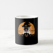 Mops Hexenhut Jack-o-Lantern Hunde Halloween T-Shi Kaffeetasse (Mittel)