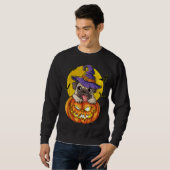Mops Hexenkürbis Halloween Girls Pugkin Hund Sweatshirt (Vorne ganz)