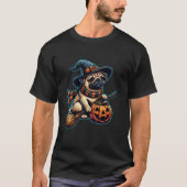 Mops Hexenkürbis Halloween Hund Lover Damen Männer T-Shirt (Vorderseite)
