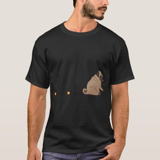 Mops Hinterteil Rutschen T-Shirt (Vorderseite)
