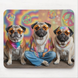 Mops-Hippie-Mauspad Mousepad