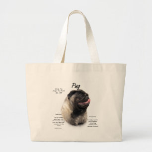 Mops History Design Jumbo Stoffbeutel