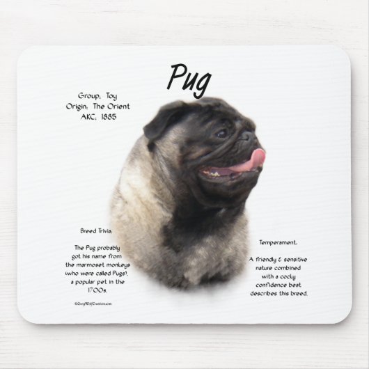 Mops History Design Mousepad (Vorne)