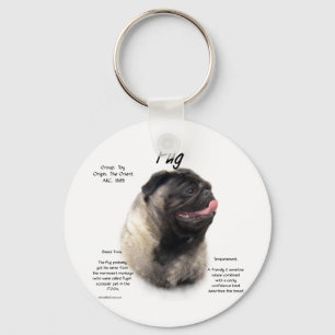 Mops History Design Schlüsselanhänger