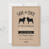 Mops Hochzeit speichern das Datum der Einladung (Vorderseite)