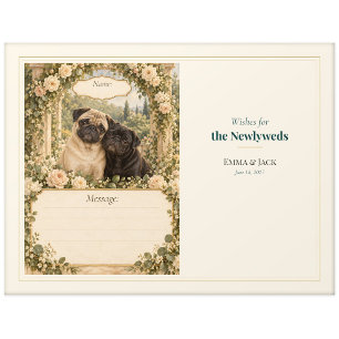 Mops-Hochzeitsgästebuch-Wünsche Postkarte