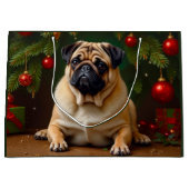 Mops Holiday Große Geschenktüte (Vorderseite)