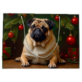 Mops Holiday Große Geschenktüte (Rückseite)