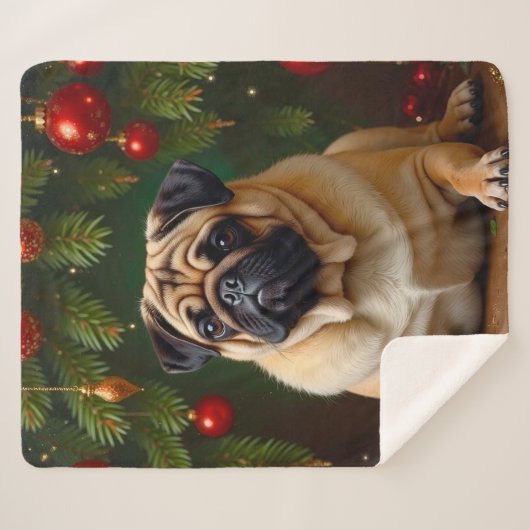 Mops Holiday Sherpadecke (Vorderseite (Horizontal))