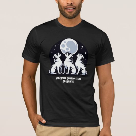 Mops Howling Animal Lover Geschenk T-Shirt (Vorderseite)