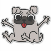 Mops Hugs Aufkleber (Vorderseite)