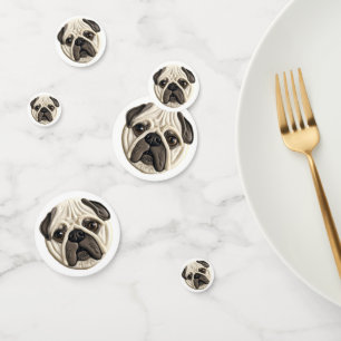 Mops-Hund 3D inspiriert Konfetti