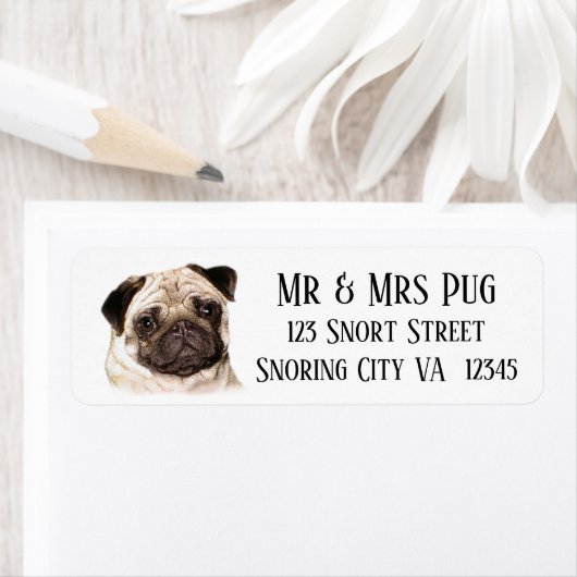 Mops Hund-Adressetiketten! (Insitu)