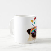 Mops Hund am Herztag Valentinstag Kaffeetasse (Vorderseite Links)