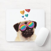 Mops Hund am Herztag Valentinstag Mousepad (Mit Mouse)