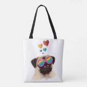 Mops Hund am Herztag Valentinstag Tasche (Rückseite)