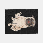 Mops Hund Asl Hand Gesture Deaf Hörverlust Awarene Fleecedecke (Vorderseite (Horizontal))