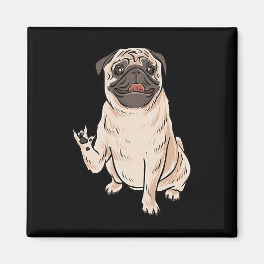 Mops Hund Asl Hand Gesture Deaf Hörverlust Awarene Magnet (Vorne)