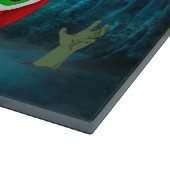 Mops Hund Autofahren Auto Beängstigend Halloween Schneidebrett (Ecke)